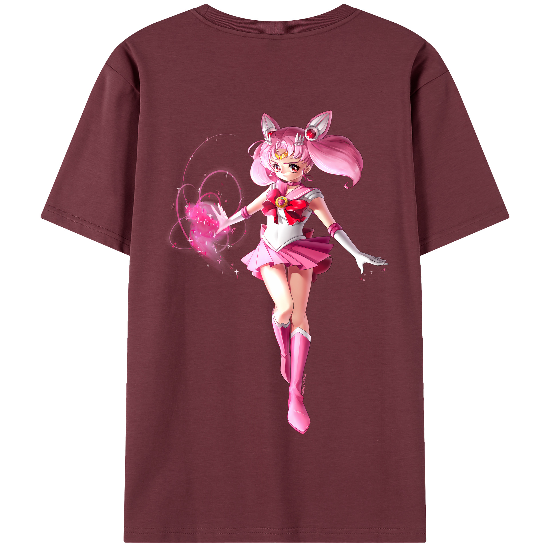 （画像用） 美少女戦士セーラームーン ちびうさ Sailor Moon Chibiusa Tsukino Usagi Small Lady Serenity 綿100％半袖Tシャツ（背面プリント）